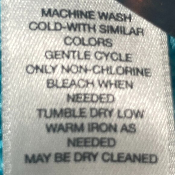 Chico's SZ OS Aqua blue cotton crochet lace poncho Boho Chic Beach Cottage 70's - Picture 11 of 11